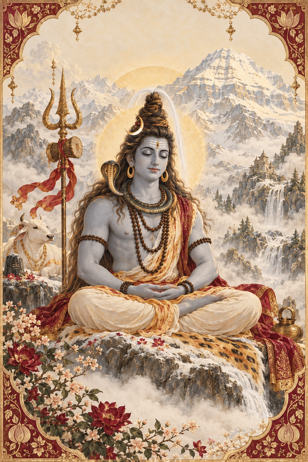 A devotional illustration of Lord Shiva, Mahadev